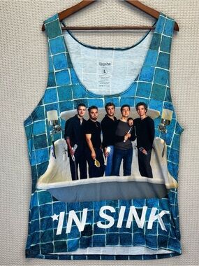 NSYNC Funny Men’s Tank Top By Rage On Size Large IN SINK Humorous Shirt Y2K